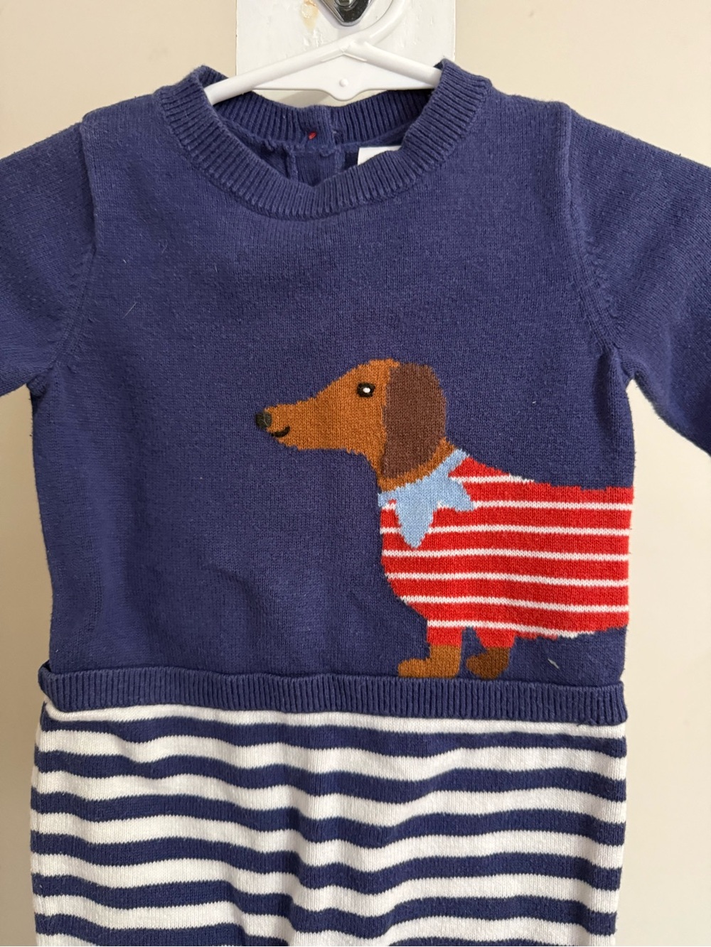 Baby Boden Sausage Dog Knitted Romper - Picture 7 of 10